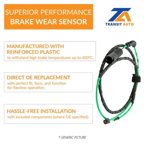 Front Rear Brake Pads Wear Sensor (4 Pack) For Mercedes-Benz C63 AMG E63 S CLS63 - Picture 3 of 9