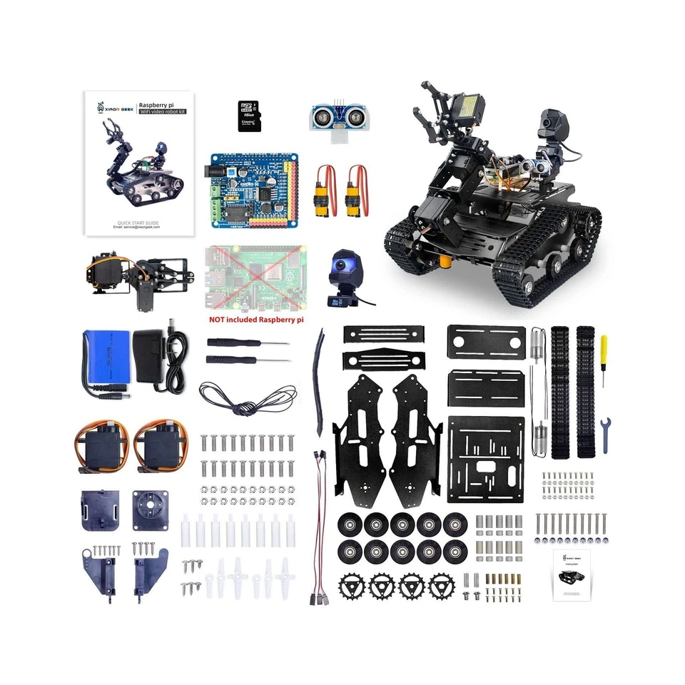 Smart WiFi Robot Kit for Raspberry Pi 5 4B 3B, 4DOF Robotic Arm Track Tank Ch... - Image 4 of 4