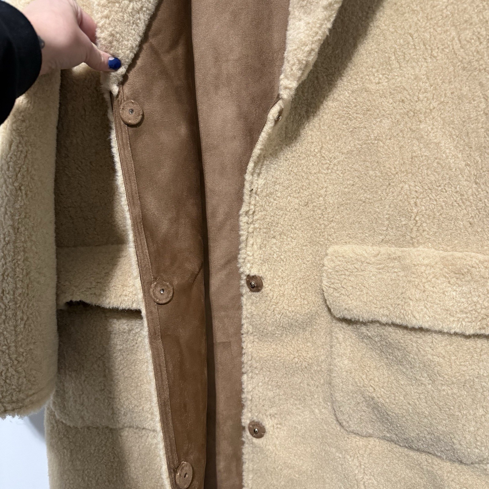 Mango Shearling look boho retro statement vintage… - image 9