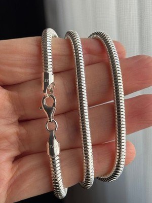 925 Sterling Silber (5 mm) Schlangenkette poliert
