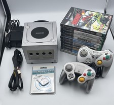 Nintendo Gamecube Silver Console Bundle 2 Controller Memory Card 10 Games VGC