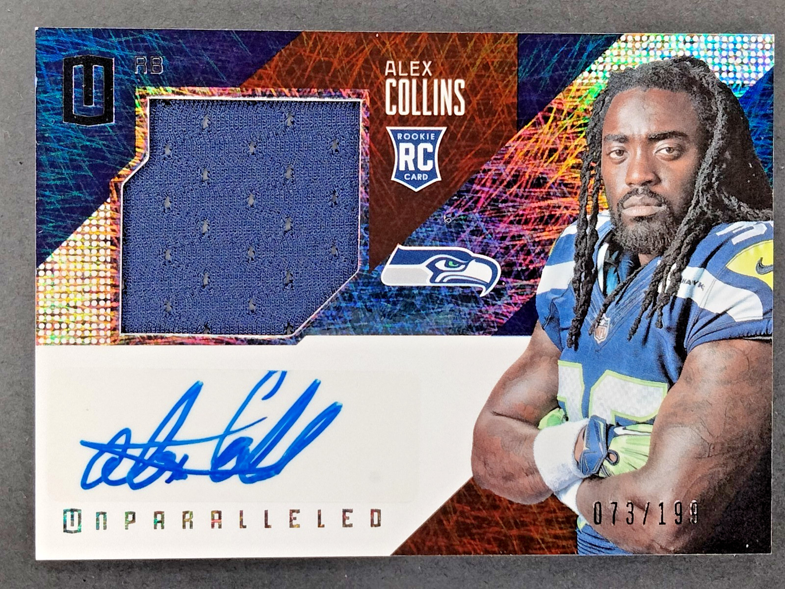 2016 Unparalleled - RPS Rookie Auto Jersey Alex Collins #238 /199 (AU, MEM) RPA
