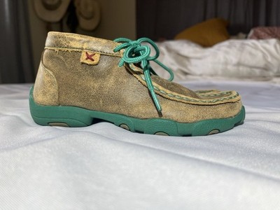 Twisted X Kids  Brown Chukka Leather Moccasin Lace-Up Casual Shoes youth Size 13