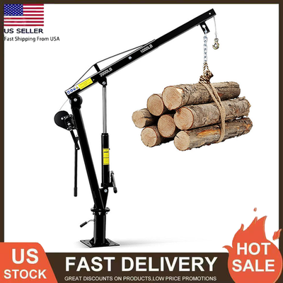 #ad Hydraulic Pickup Truck Crane 2000 Lbs Folding Truck Mounted Bed with Hand Winch $208.99