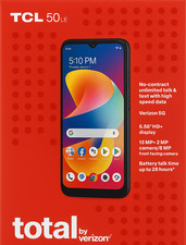 New Total Wireless TCL 50 LE 64GB 5G Smartphone Gray (Fingerprint/Face Unlock)