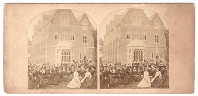 Kinder Mädchen Schule Waisenhaus in England ca 1865 Stereo Foto