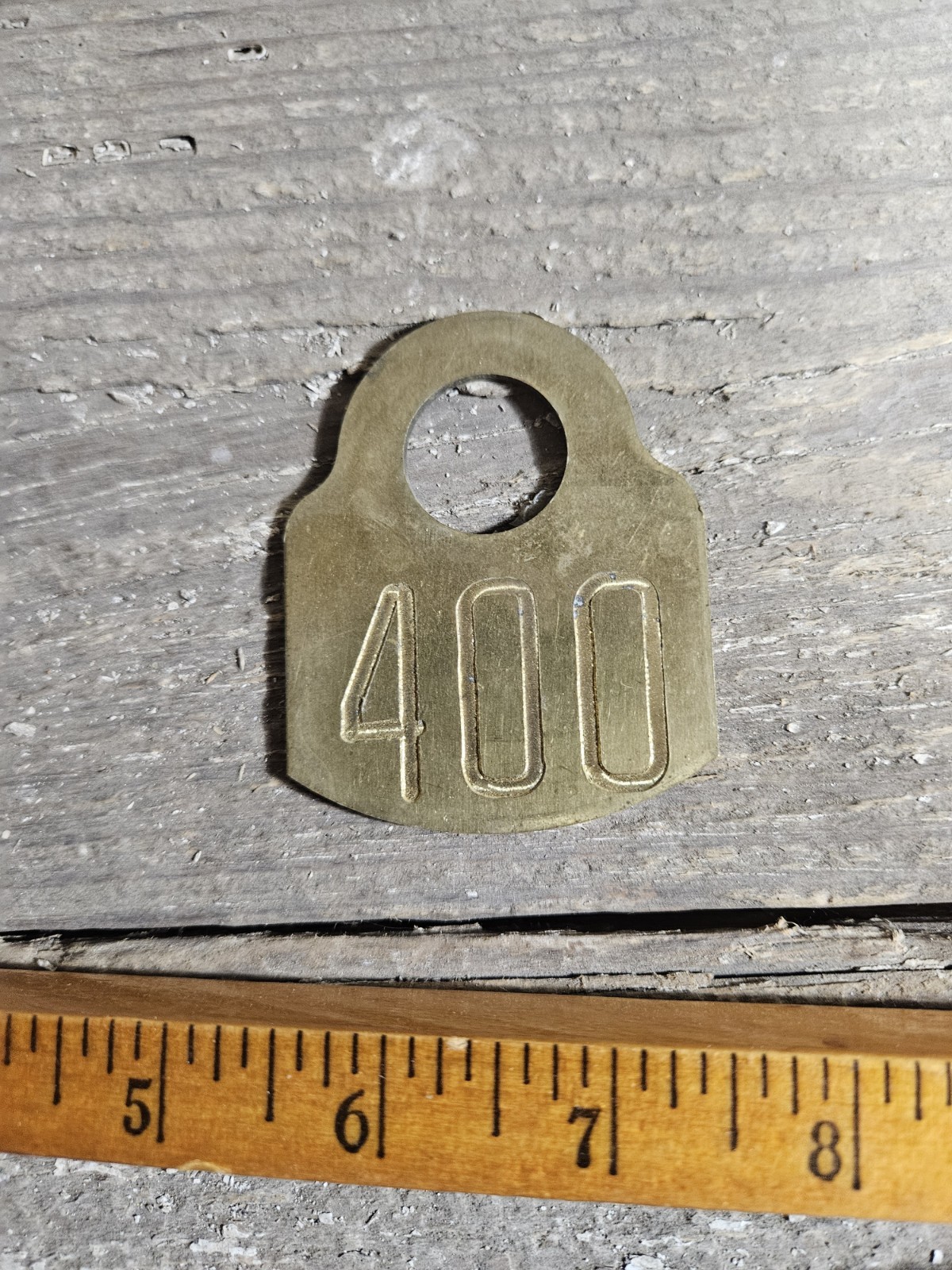 Vintage Brass Cow Neck Tag Number #400 Two Sided Nice Patina Farm Decor ...