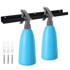 Heavy Duty Spray Bottle Holder Wall Rack with 3 Compartments for Garage Bathroom
