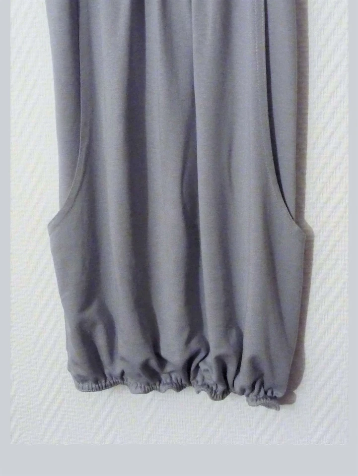🌼 Top/ Tee Shirt Gris Bleuté sans manches- Taille Unique- So Kitsch - Photo 3/4