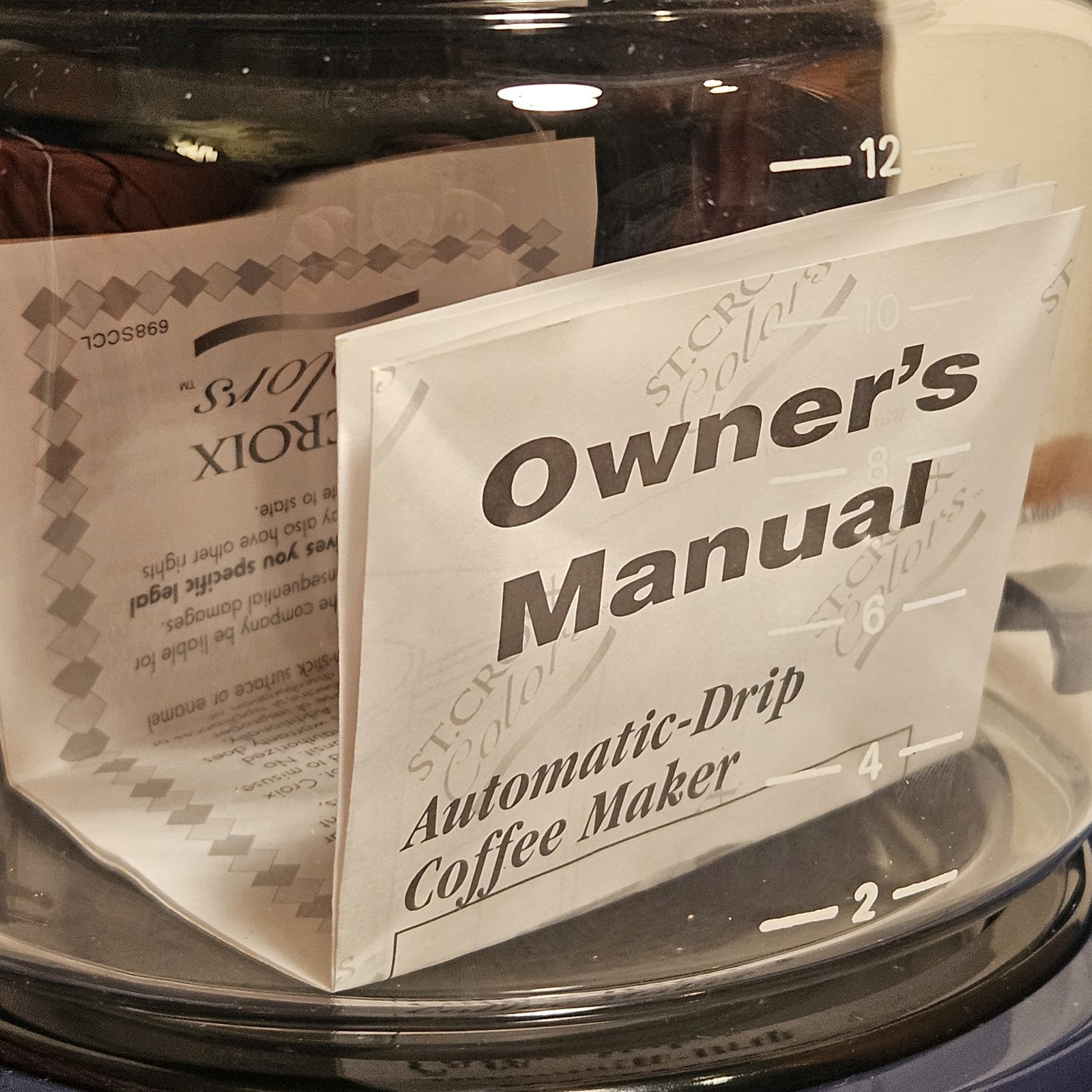 St. Croix Colors Blue 12 Cup Automatic Drip Coffee Maker W Instruction Manual