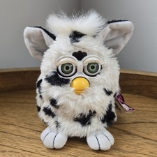 Vintage 1998 Furby 70-800 White Black Spots Green Eyes Tested Tags NWT 90s Toy