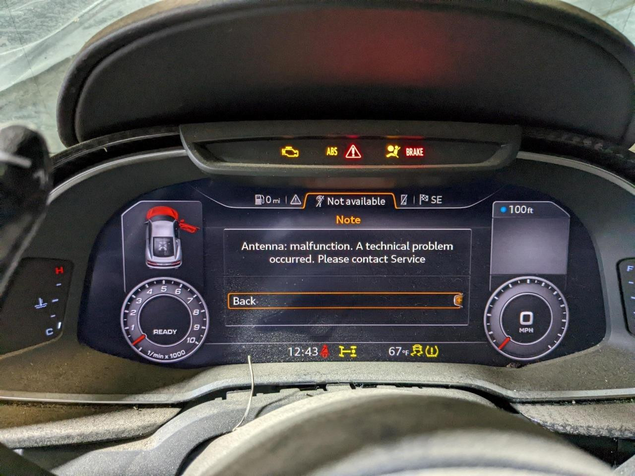 2017-2022 Audi R8 - OEM Instrument Cluster w/ Carbon Fiber Trim TESTED 5908 Mi