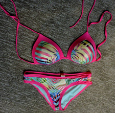NoBo No Boundaries tie/padded top 2-Piece Bikini JR SZ l 11-13 poly/spand/nylon