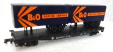 Atlas N Scale  B & O Piggyback Flatcar with  24' Trailers New w Box-Look!# 37491