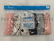 Carter's Girls 6-Pack Hearts Stripe Printed Brief Underwear Pink Size 8 67001