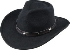 Western Cowboy Cowgirl Hat for Kids Boys Girls Felt Fedora Hats (For Kids 3-6 Ye