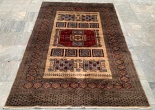 Vintage Afghan Rug Hand knotted Rug Oushak Design Rug Turkish Rug 5x7 ft