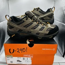 Merrell Moab 2 Vent Walnut Mens Size 10 Wide Hiking Moab Outdoor Adventure (10W)