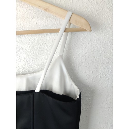 Jessica McClintock Gunne Sax Black & White Colorblock Maxi Peplum Gown Size 5 - Picture 8 of 10