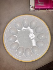 Vintage Ted & Sapota Ceramic Deviled Egg Platter Tulip Floral 12 Egg Tray