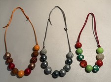 Set of 3 - Colorful Beaded Necklace Set  s for Girls 4