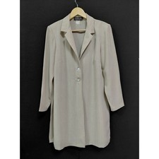 Cattrell Style 7370 Made in USA Coat Beige Solid Long Sleeve Women Size 12