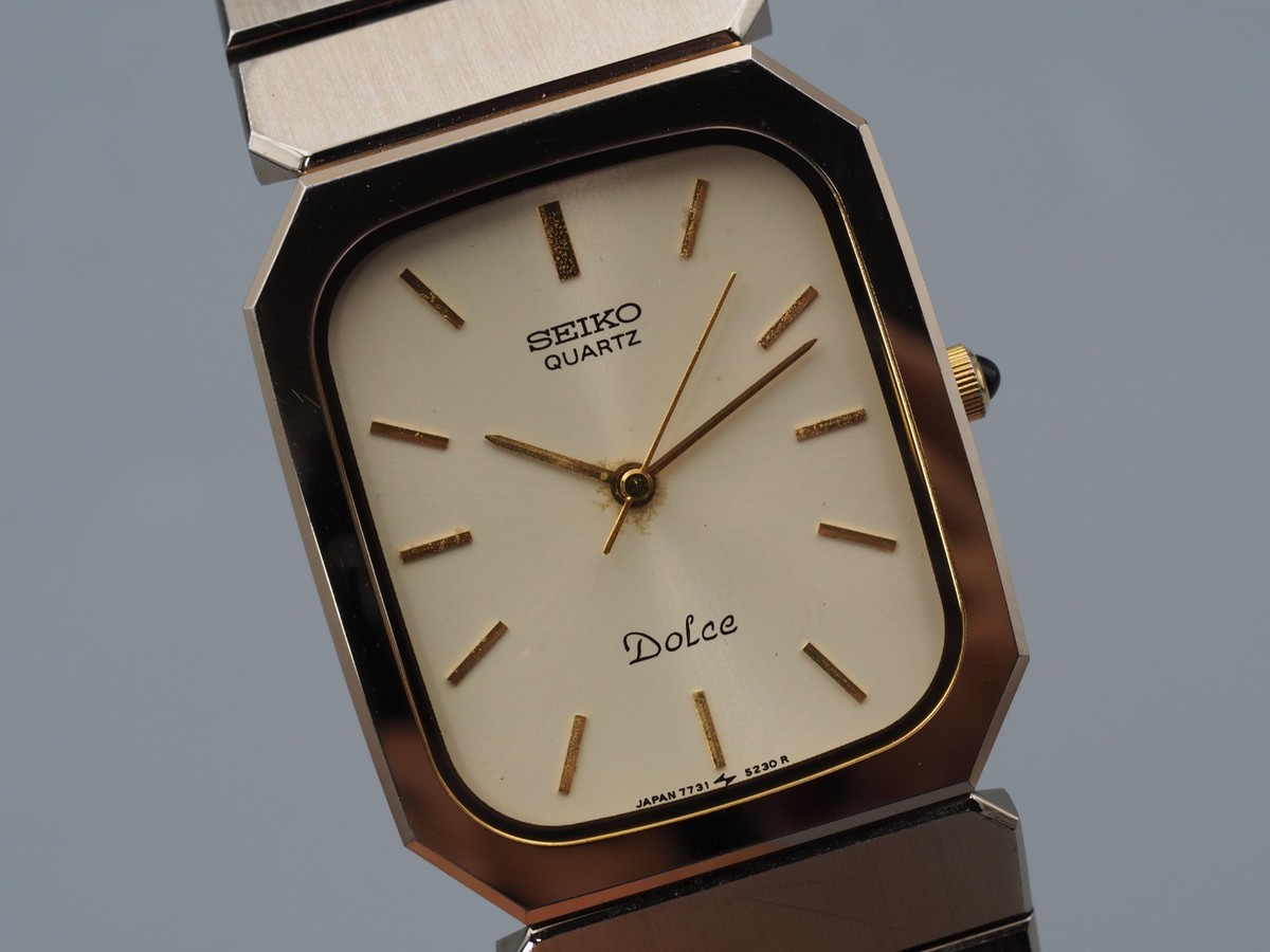 時計 SEIKO DOLCE TUNGSTEN CARBIDE 7731-5200 Seiko Dolce quartz 7731-5200 Tungsten Carbide Stainless