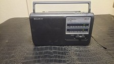 Vintage Sony ICF38 Portable AM/FM Radio Black Works Excellent.