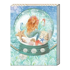 Punch Studio Mermaid Shells Water Globe Pocket Notepad 3" x 4" 75 Printed Sheets