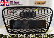 Grille RS Style For Audi A5 S5 2012-2015 Front Grill Glossy Black W/accessories