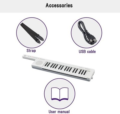 Yamaha SHS-300WH SonoGenic Mini Keytar 37 Keys Shoulder Keyboard