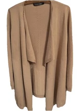 Woolovers Cashmere Merino Wool Long Open Front Cardigan Size Small Women's