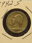 1942 S SILVER WASHINGTON QUARTER HARD TO FIND S MINT SILVER .25 COIN