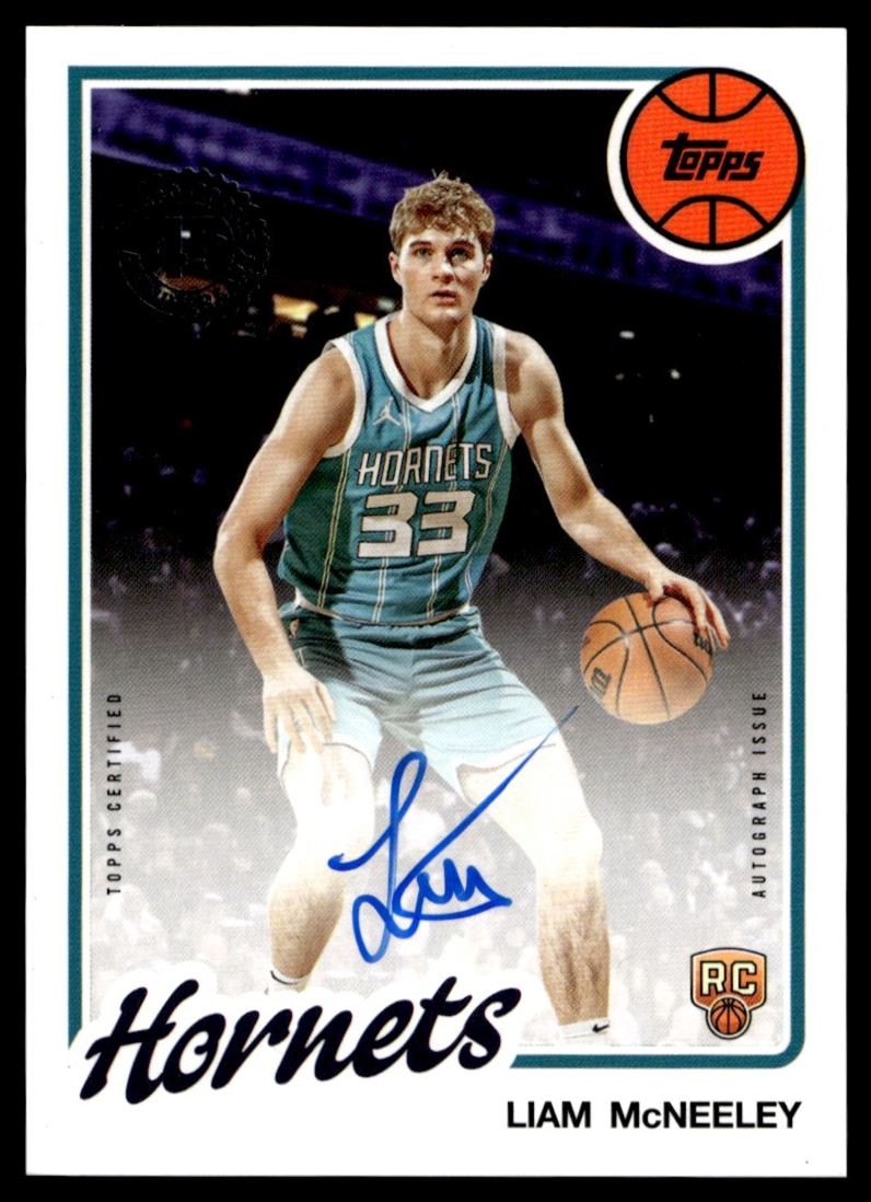 2025-26 Topps 1980 Retro Liam McNeeley Rookie Auto Hornets #80B2R-LM C70