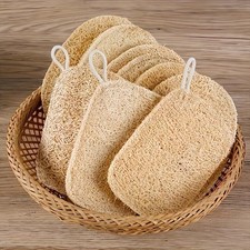 6pcs Natural Loofah Exfoliating Sponges Gentle Body Scrubber Shower Bath Bamboo