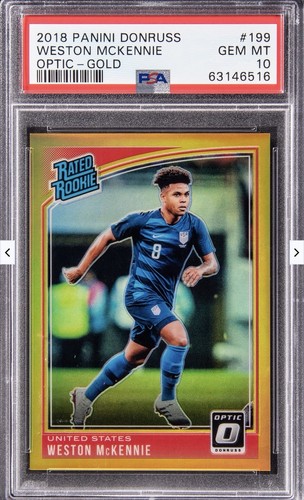 Weston McKennie [Optic Gold] #199 2018 Panini Donruss card