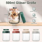 4PCS Glass Mason Jars & Lids 500ml Airtight Preserving Oats