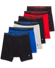 Polo Ralph Lauren Men’s Classic Fit Cotton Boxer Briefs 6-Pack