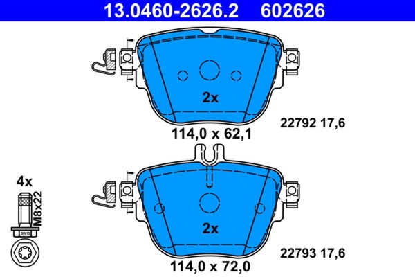 Bremsbelagsatz Scheibenbremse ATE 13.0460-2626.2 FüR Mercedes C257 C238 CLS A238-image