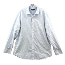 Banana Republic Dress Shirt Men XL 17-17.5 Stripe Slim Fit Classic Office Career
