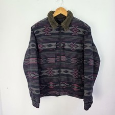 Billabong Barlow Sherpa Jacket Mens Medium Aztec Southwestern Chore Bomber NEW