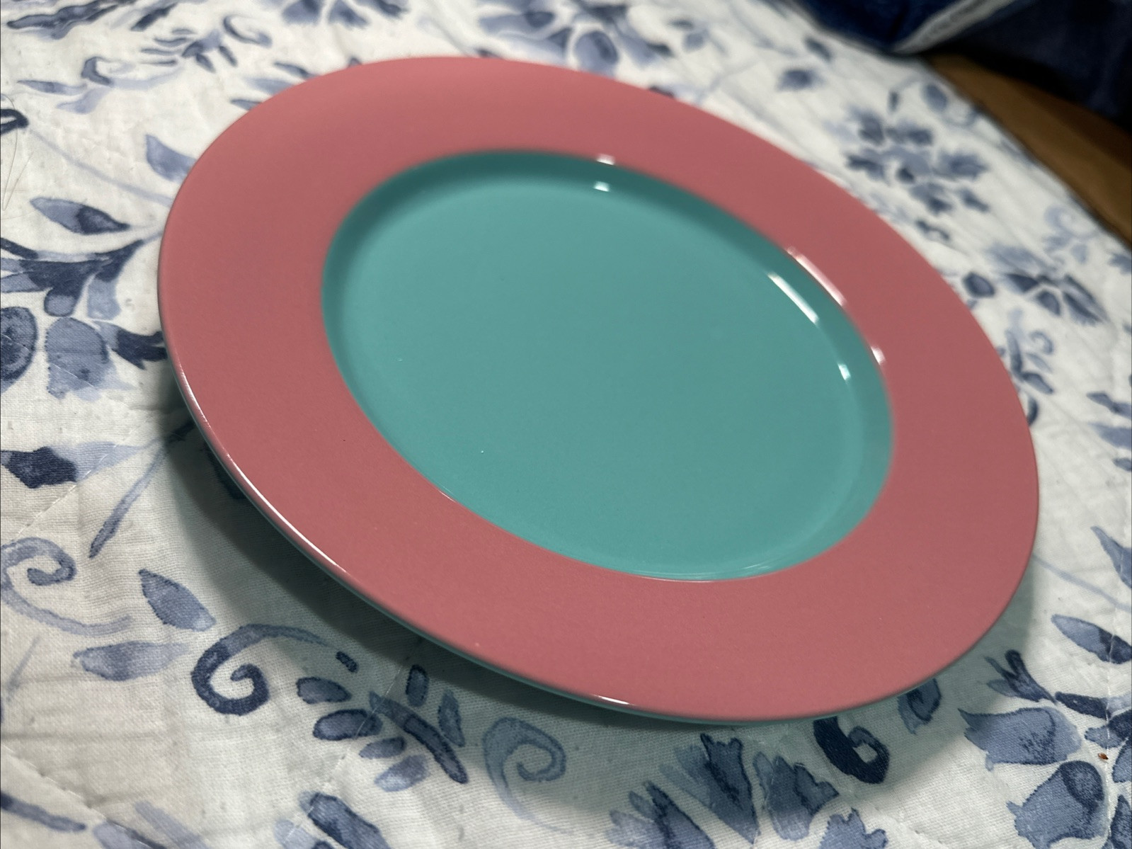 Lindt Stymeist Colorways Dessert Pie Plate 8" Rare Pink Turquiose Japan