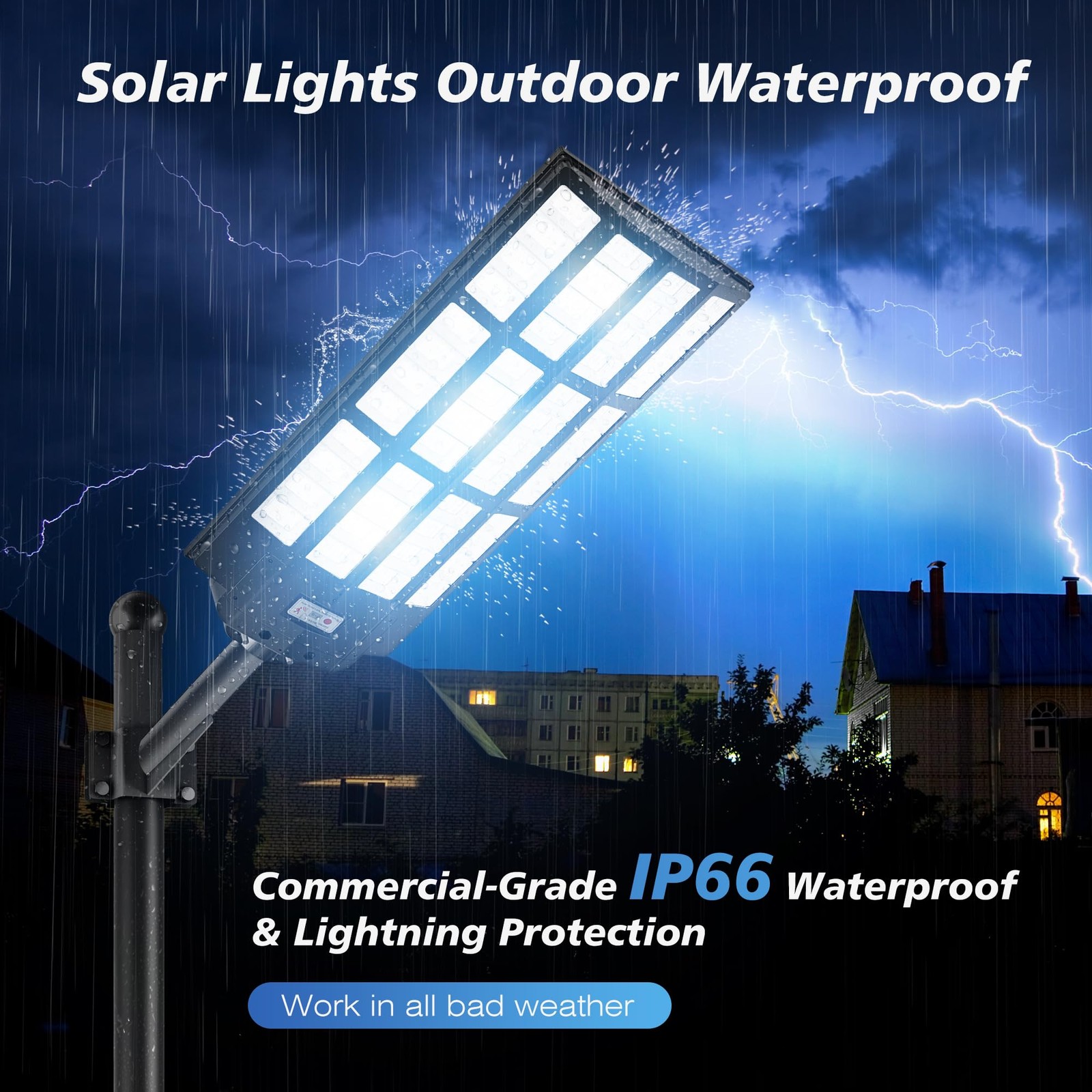 Street Light Protection 15000W Solar Street Light 7000K Dusk to Dawn Commercial Parking Light ...