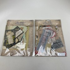 Tim Holtz Idea-ology Layers Remnants 33pc  Ephemera Keepsakes 95pc, Lot of 2