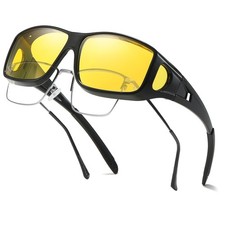 Fit Over Night Vision Driving Glasses for Women Anti Glare Polarized Yellow N...