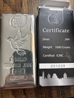 1 KILO silver bar.    .999  Certified ICMC
