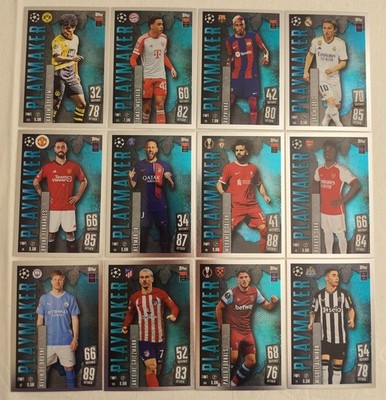 Match Attax Champions League 23/24 Alle 12 Playmaker Set Full Komplett 2023/2024