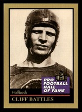 Cliff Battles 1991 Enor Pro Football HOF Card #6 Washington Redskins