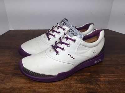 Ecco Biom White & Purple Golf Shoes Yak Leather HydroMax US 9 EU 40