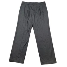 Dockers Signature Khaki Pants Mens 36x34 Charcoal Heather Lux Cotton Pleated NEW